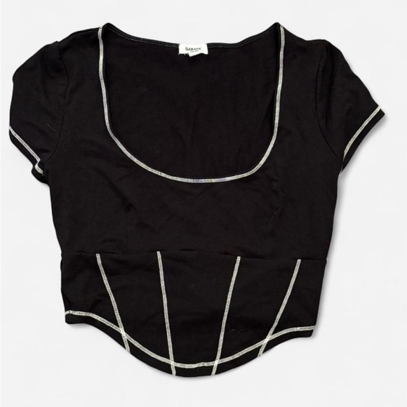 Garage Black Scoop Neck Mini Tee - Picture 3 of 5